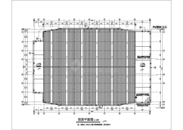 室内篮球场建筑设计cad施工图纸-图二