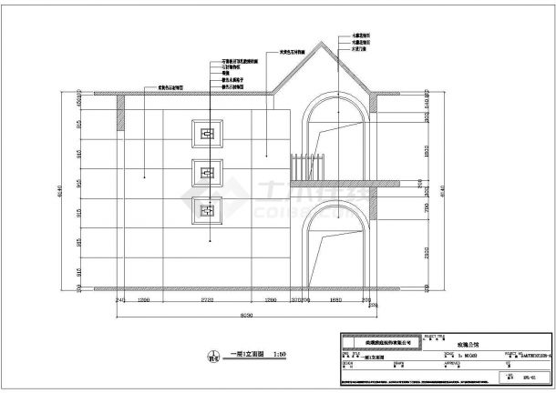 复式楼三居室家装室内设计CAD施工图-图一