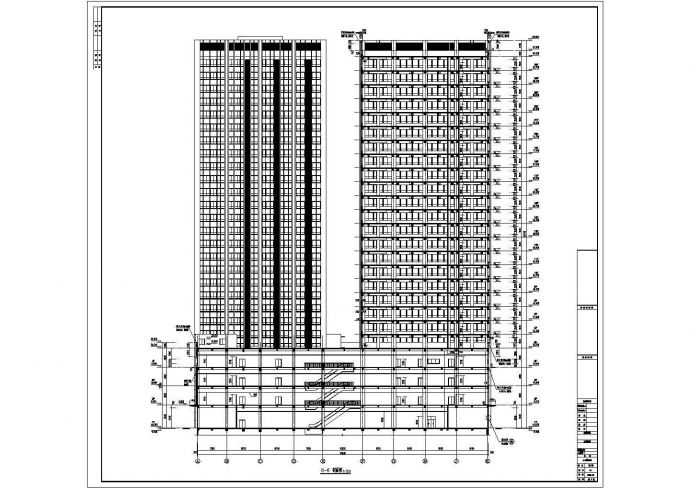 25层钢架结构高层商业办公楼商场建筑cad设计施工图（含地下车库设计）_图1