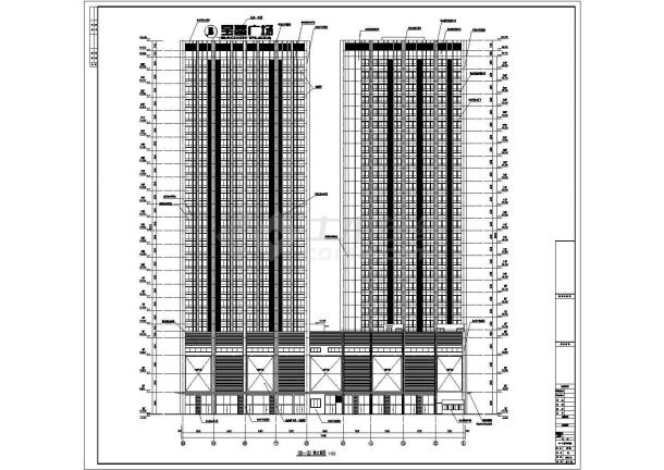 25层钢架结构高层商业办公楼商场建筑cad设计施工图（含地下车库设计）-图二