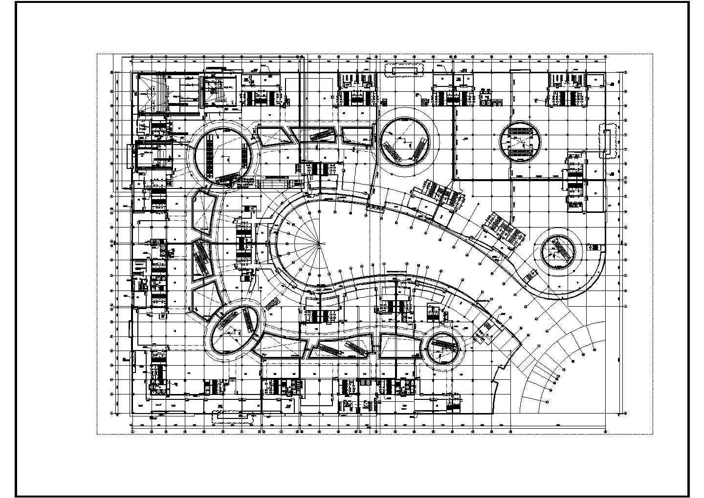 地上3-5层影院平面大商场的平面CAD图纸
