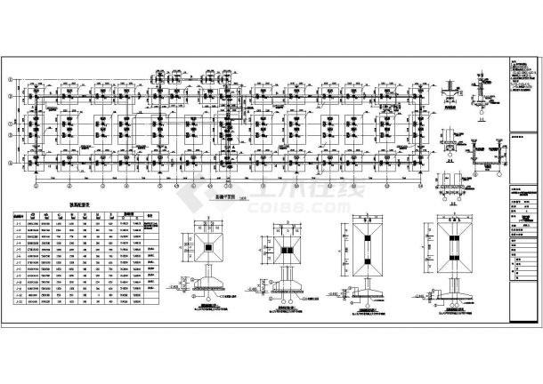 山西运输公司20米服务楼五层框架结构施工设计cad平面布置图-图一