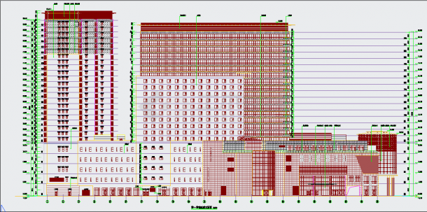 二十七层商业酒店公寓综合体建筑cad设计施工图（含高层建筑地下室设计）-图一