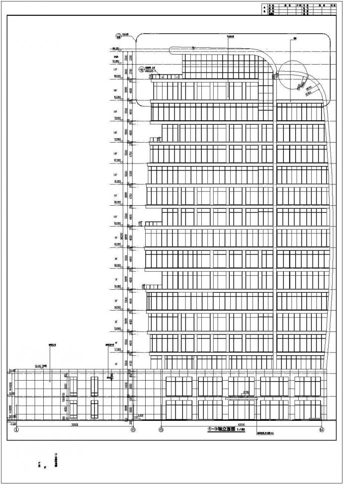 十八层创意办公楼及地下车库高层商业建筑cad设计施工图（含效果图）_图1