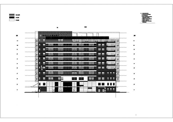 某十一层医院门诊住院楼建筑cad设计施工图（含医院节能设计）_图1