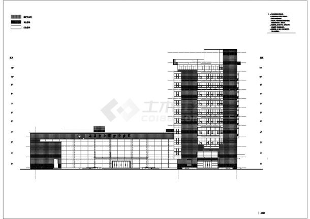 某十一层医院门诊住院楼建筑cad设计施工图（含医院节能设计）-图二