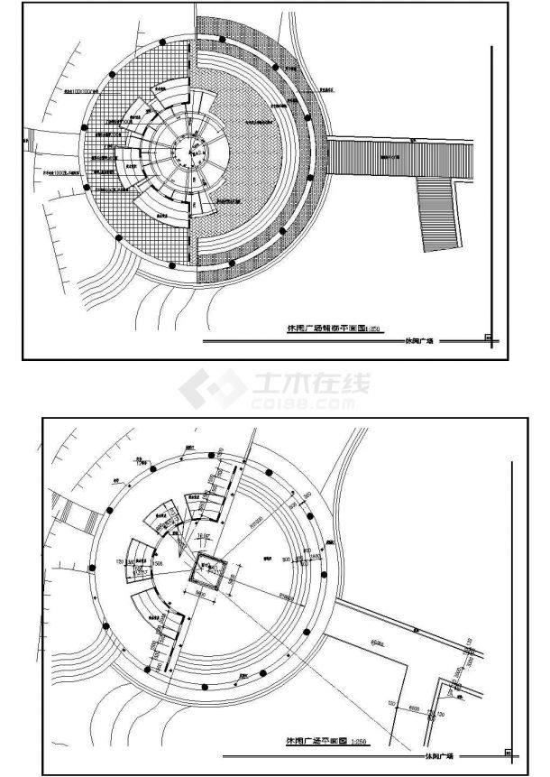 大型太阳时钟广场景观设计规划cad平面布置图纸-图二