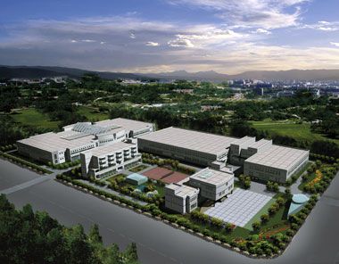 苏州大型工厂带网球场景观规划设计cad总平面布置图及效果图-图二