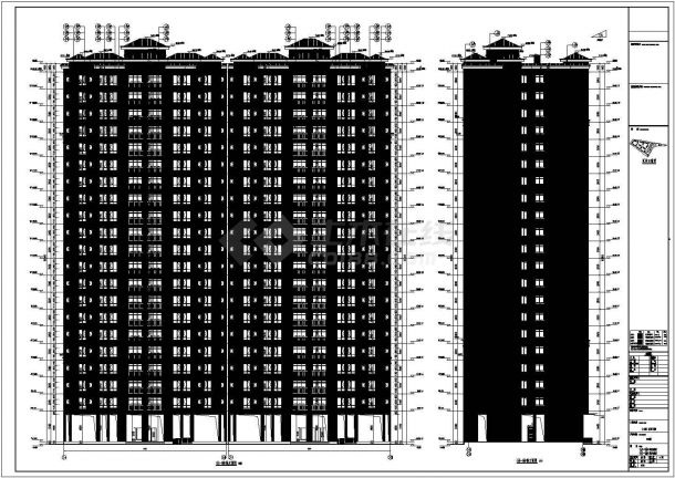 二十一层剪力墙结构高层住宅楼拆迁安置房建筑cad设计施工图（甲级设计院）-图一