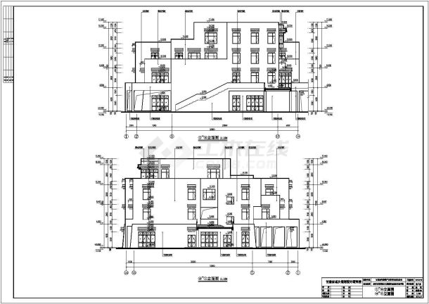 某地四层框架结构商业街商店、餐厅区建筑cad设计施工图-图一