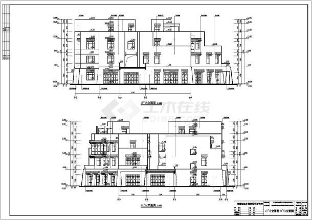 某地四层框架结构商业街商店、餐厅区建筑cad设计施工图-图二