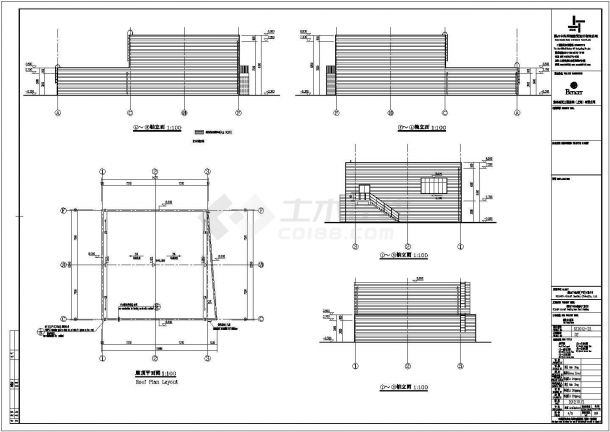 某二层框架结构办公楼及钢结构厂房建筑cad设计施工图-图一