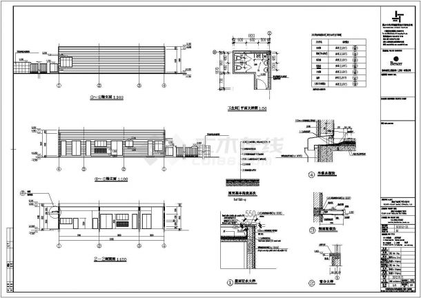 某二层框架结构办公楼及钢结构厂房建筑cad设计施工图-图二