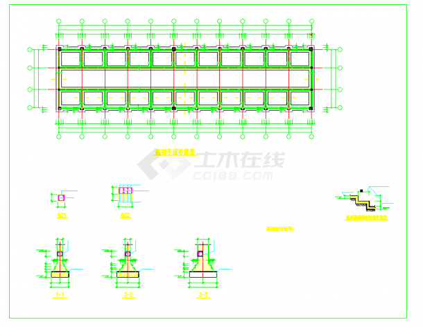 46米10米跨度轻钢厂房设计施工图纸-图一