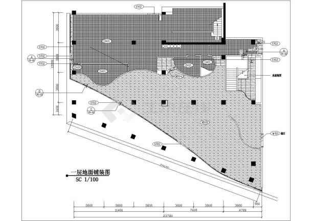 某两层餐厅建筑设计平面图（比较详细）-图一