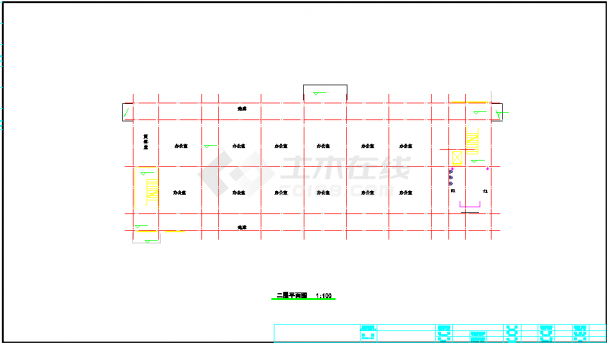 某城市休闲办公楼建筑平剖面详图-图二