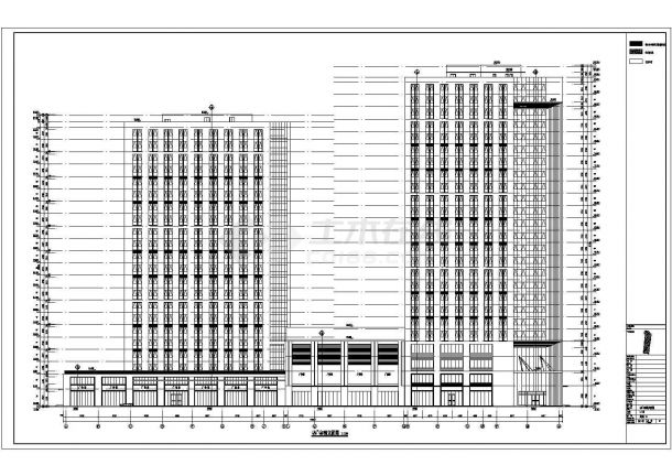 25层现代风格高层酒店设计施工图及单体办公楼建筑设计施工图-图一