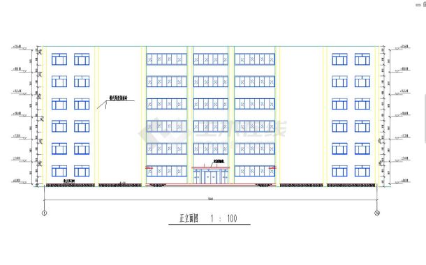 六层框架结构办公楼毕业设计（含计算书、建筑结构CAD图）-图一