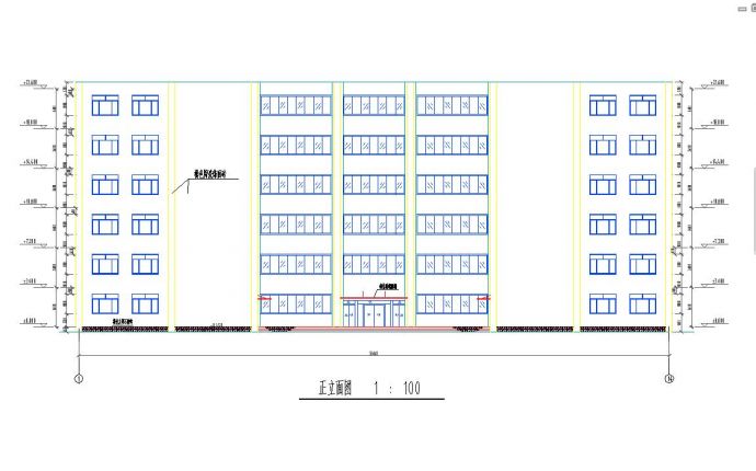 六层框架结构办公楼毕业设计（含计算书、建筑结构CAD图）_图1