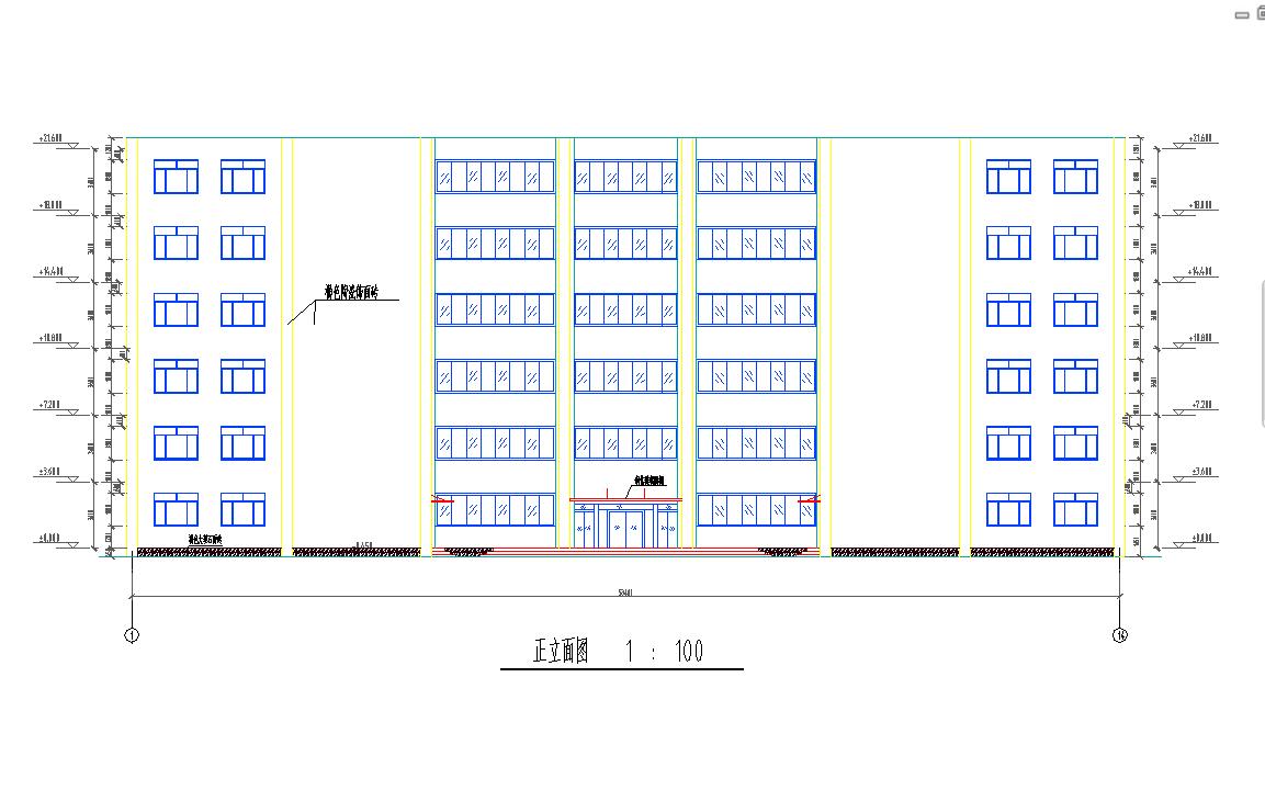 六层框架结构办公楼毕业设计（含计算书、建筑结构CAD图）