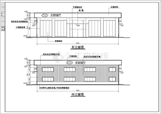 某大型汽车4s展示中心展厅建筑设计CAD施工图-图二