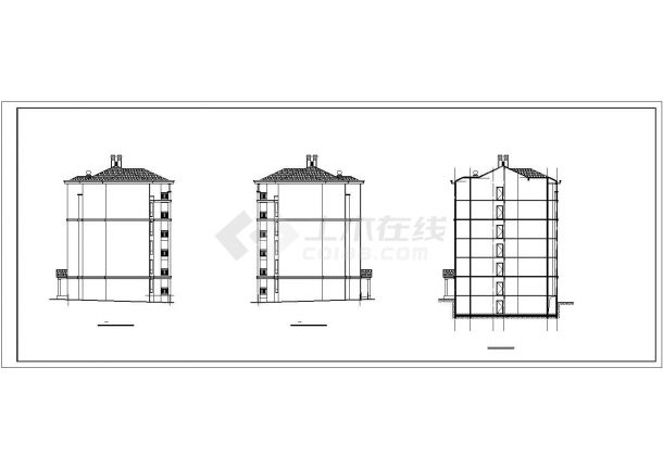某6层住宅楼建筑cad设计施工图（含楼梯设计、多层住宅楼平面户型设计）-图一
