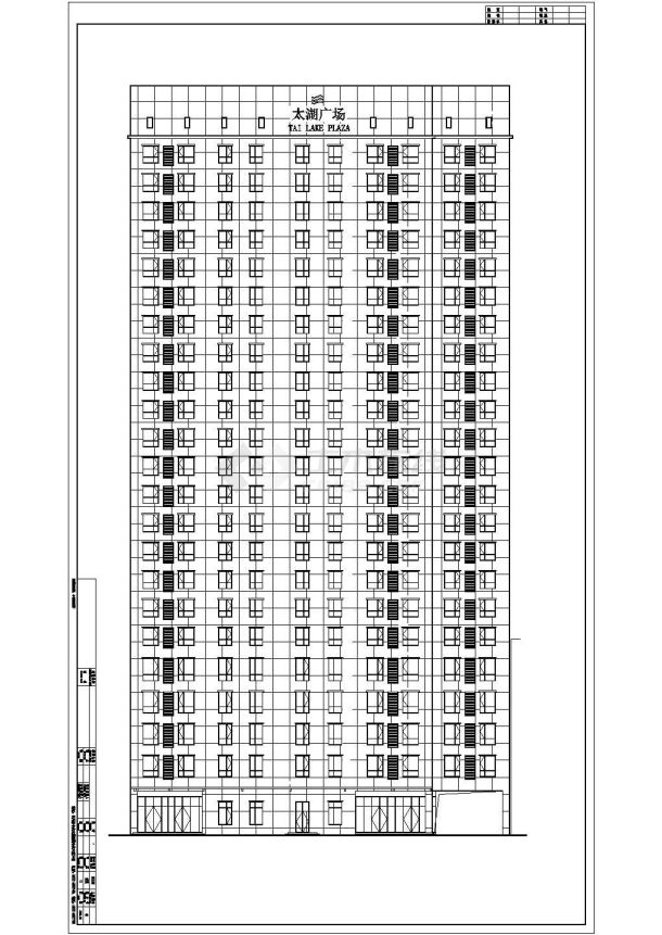 现代风格23层酒店式公寓楼建筑cad设计施工图（含楼梯设计、高层公寓楼设计）-图一