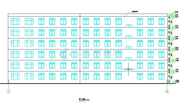 六层框架结构办公楼设计图（含毕业设计、计算书、建筑、结构图）-图二