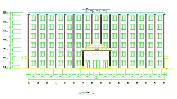 六层综合楼毕业设计（含计算书、建筑、结构图）-图一