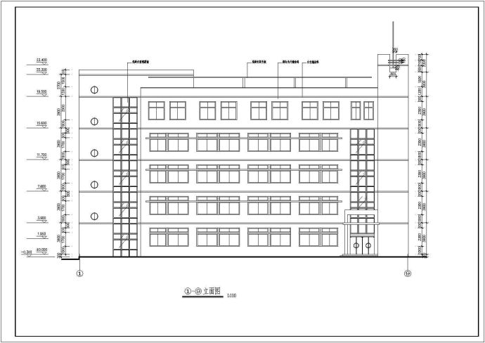某中学教学楼建筑设计CAD施工图_图1