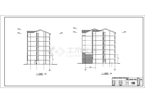江苏七层18米住宅楼带阁楼坡屋顶建筑施工设计cad平面布置图纸-图二