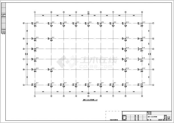 三层主体框架屋面网架结构体育馆结构施工图-图二
