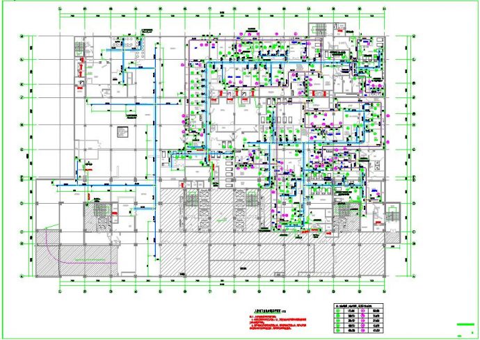 超大型六万平米地下室车库给排水设计施工cad图纸_图1