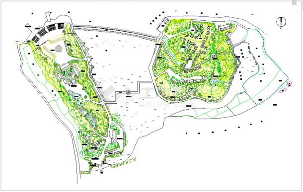 休闲山庄景观规划设计cad平面布置图-图一