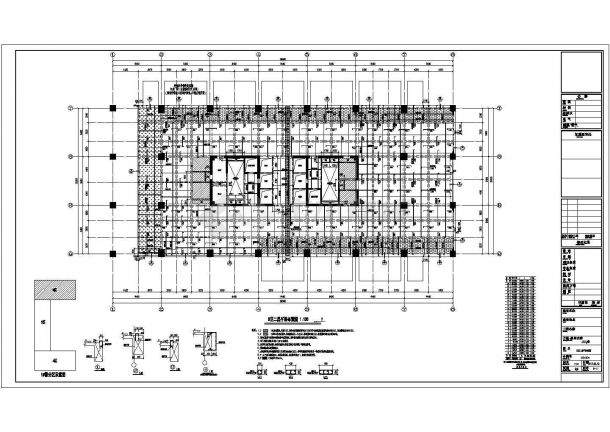 24+20层框架核心筒结构研发办公楼结构施工图（含建筑图）-图一