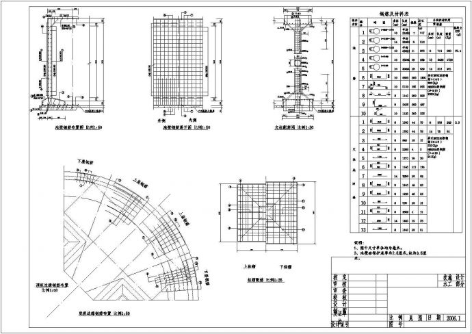 某大型经典300方圆形蓄水池配筋设计CAD布置图_图1