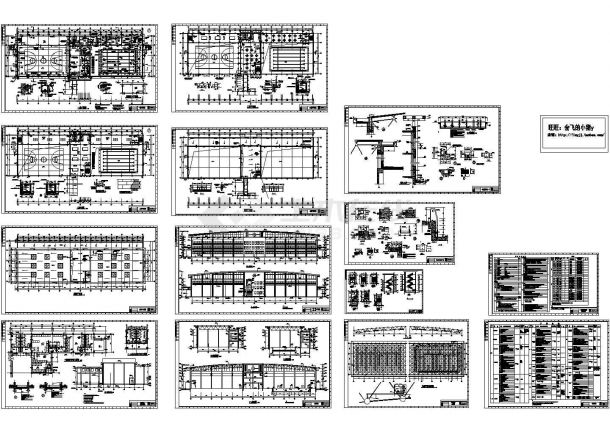 某4240平米三层框架结构体育馆建筑施工图-图一