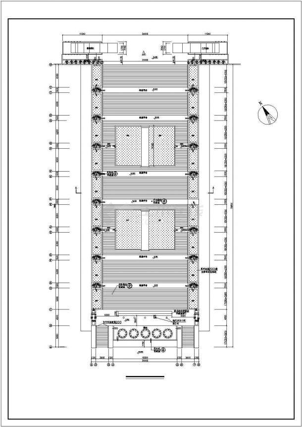 某学院入口大门台阶及值班室建筑设计CAD施工图-图一