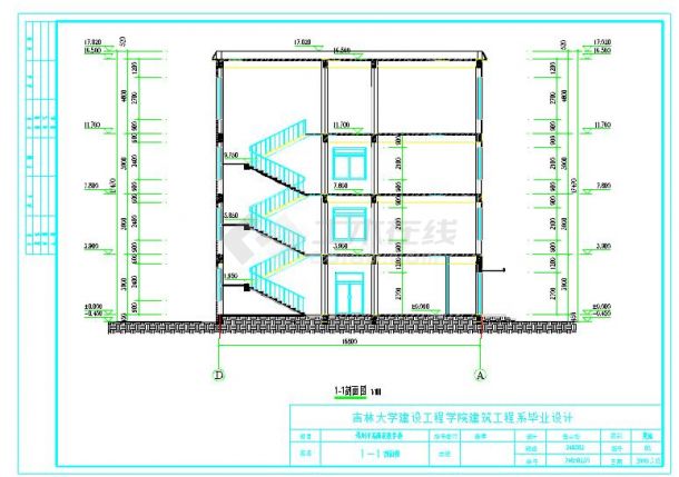 6800平4层框架教学楼全套毕业设计（含计算书，建筑图，结构图，毕业答辩PPT）-图二