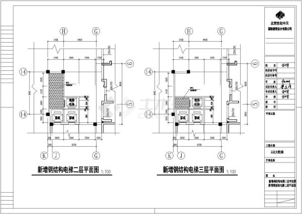 某钢结构电梯井道设计cad施工图-图二