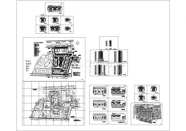 原文化宫高层居住小区建筑cad全部图纸-图一