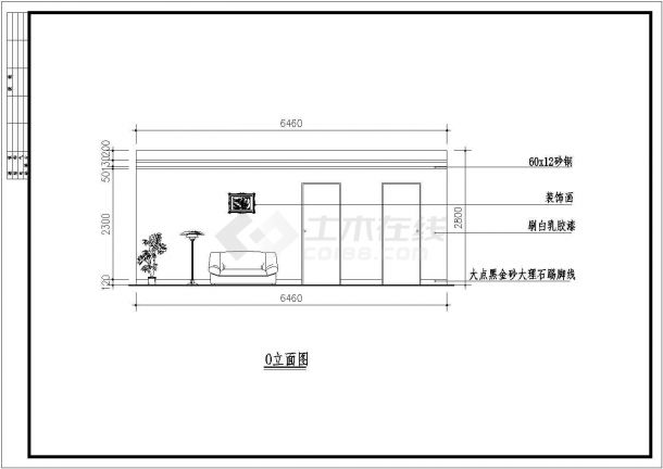 现代入户大花园双层别墅室内装修设计图施工图-图一