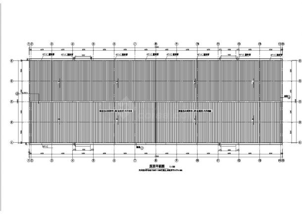 24米跨74米长高工厂仓库施工设计cad平立面布置图纸-图二