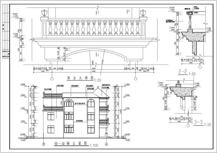 某三层豪华别墅建筑设计全套CAD施工图（详细大样图）_图1