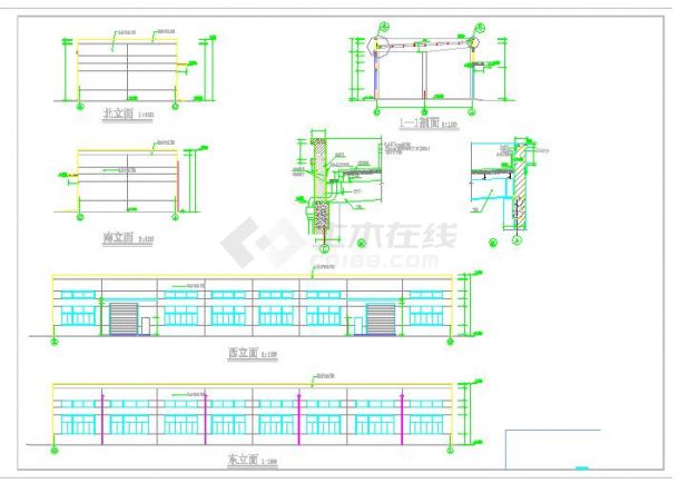 比较小型的科技工业园新建工业厂房建筑设计图纸-图一