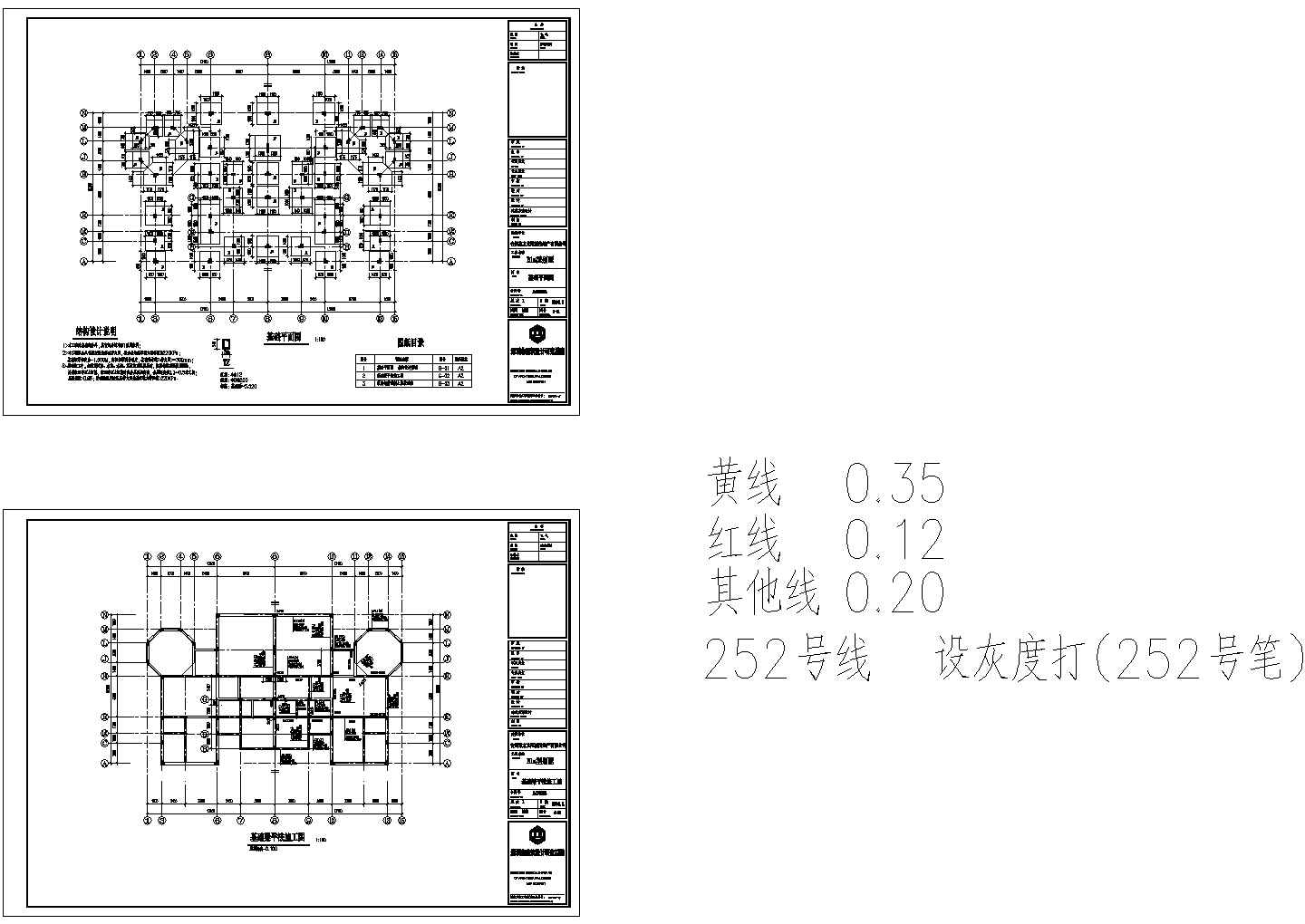 浙江台州B1型别墅结构基础平面图