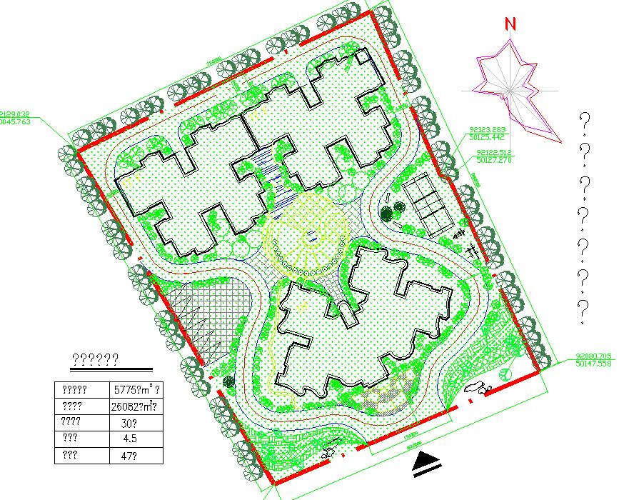 一套详细的青园路园林景观设计cad方案图