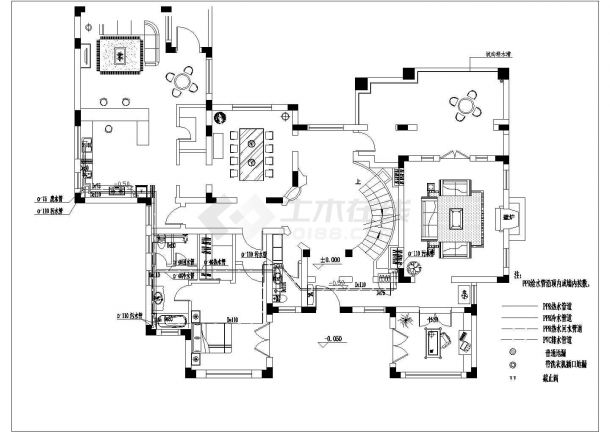 某三层独立大别墅水电设计图纸（很详细）-图二