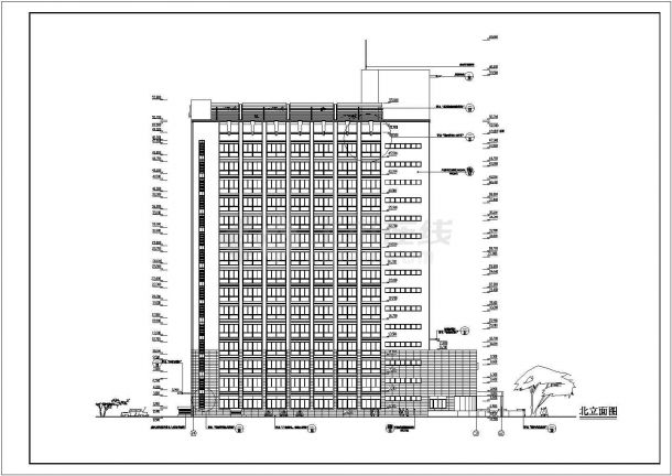 某高层商务综合办公楼建筑设计CAD施工图-图一