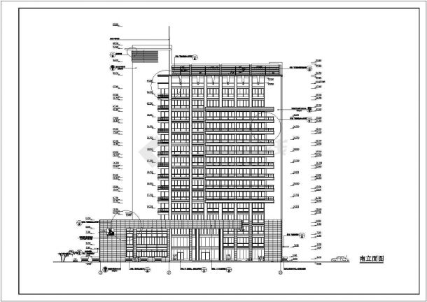 某高层商务综合办公楼建筑设计CAD施工图-图二